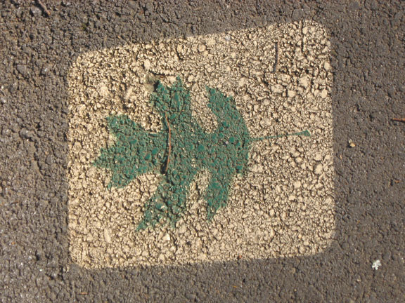 Stenciled leaf marker