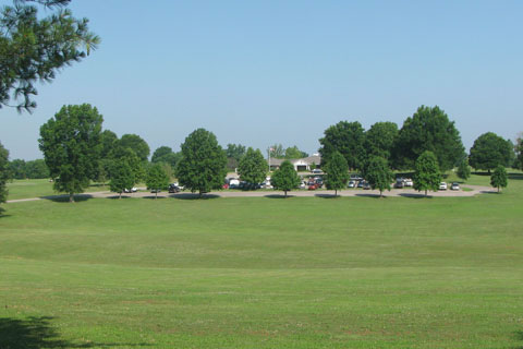 clubhouse and golf course