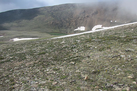 Box Lake and the East Ridge as seen from the Northeast Ridge