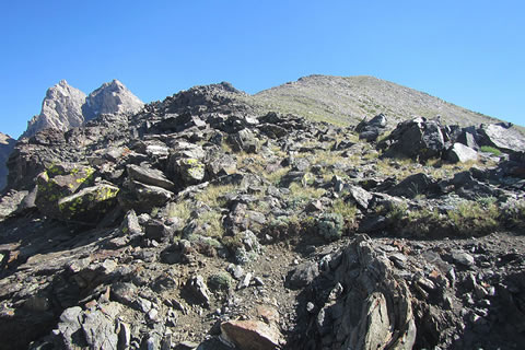 View of Static Peak and Buck Mountain from Static Peak Divide