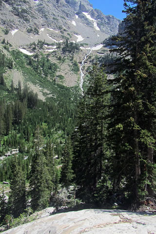 A ribbon cascade in the South Fork of Cascade Canyon