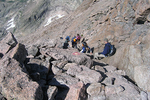 climbers near the top of the Homestretch
