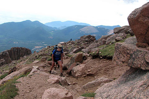 hiker near the summit