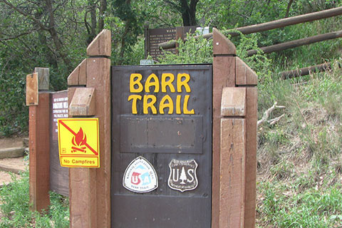 Barr Trail Start sign