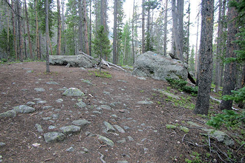 Rest boulders along the trail