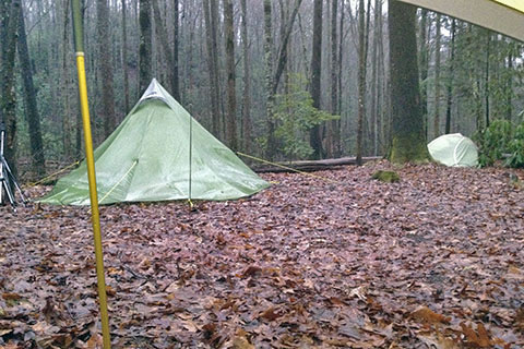 Two tents at Upper Flats campsite