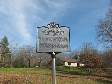 Historic plaque of CCC work in area