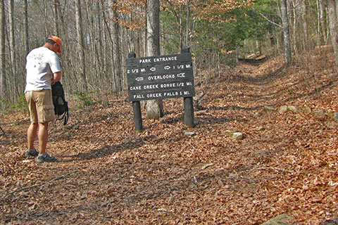 Trail junction at the South Paw Paw Junction