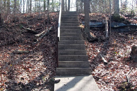 steps leading to the alternate trailhead