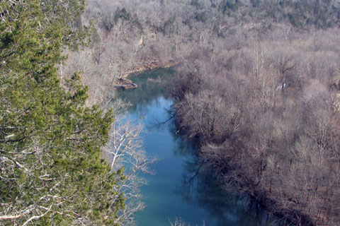 looking at the river from the bluff