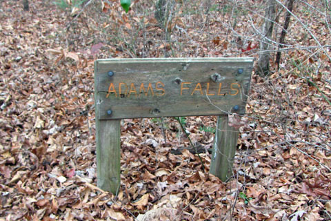 Adams Falls sign
