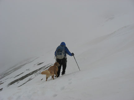 traversing from the saddle on the way down