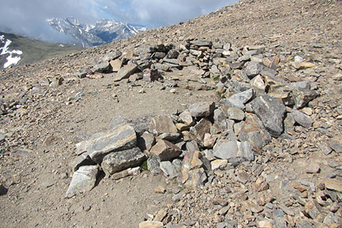 Wind break near the summit ridge