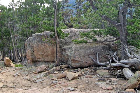 boulder along the trail