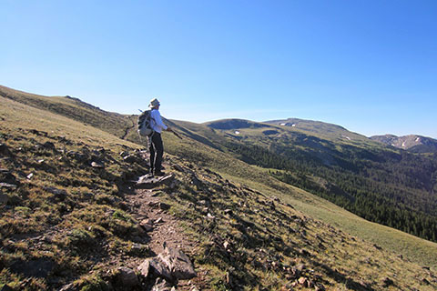 Route across slopes to Mount Ida