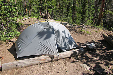 Tent set at camp
