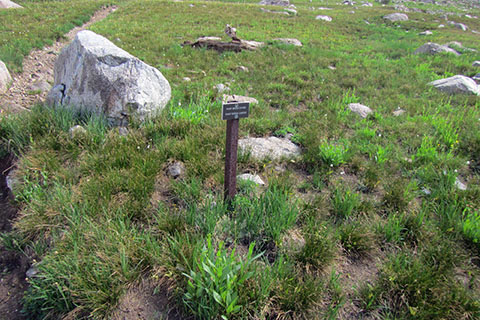 Directional Sign showing the way to Paintbrush Divide