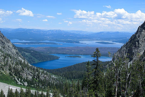 View of Leigh and Jackson Lake from Paintbrush Canyon