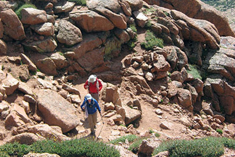 hikers on the Golden Stairs