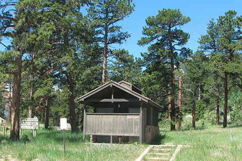 Privies near the parking area