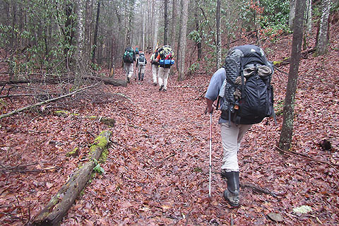 A group of hikers on the wide trail