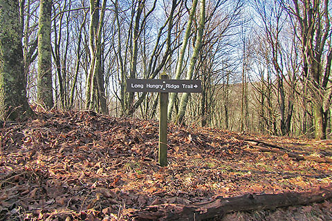 Long Hungry Ridge Trail sign at Rye Patch