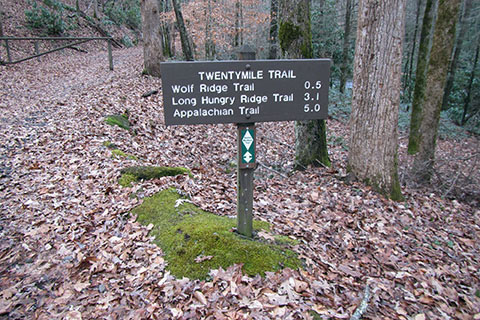 Trailhead distance sign