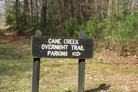 Parking sign on the main Park road