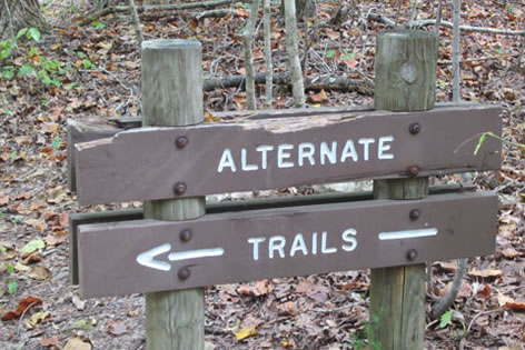 Alternate trails sign